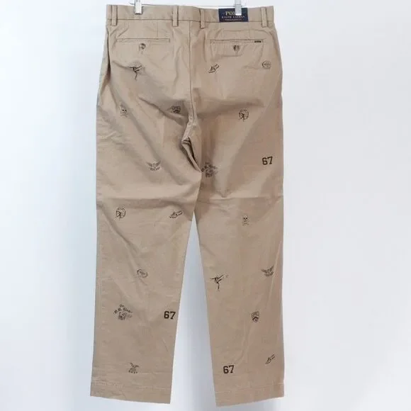 NWT Polo Ralph Lauren Men's Varsity Football OG Club Stretch Khaki Chinos, 34x30